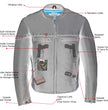 Milwaukee Leather MLM1504 Men's Black ‘The Skelly Racer’ Premium Moto Leather Jacket