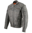 Milwaukee Leather MLM1509 Men's Distressed Brown ‘2 in 1’ Leather Jacket with Zip-Off Sleeves