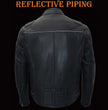 Milwaukee Leather Heated Jacket for Men's Black Cowhide Leather Motorcycle Vented Jacket for All Seasons MLM1513SET