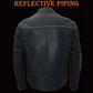 Milwaukee Leather Heated Jacket for Men's Black Cowhide Leather - Motorcycle Vented Jacket for All Seasons MLM1513