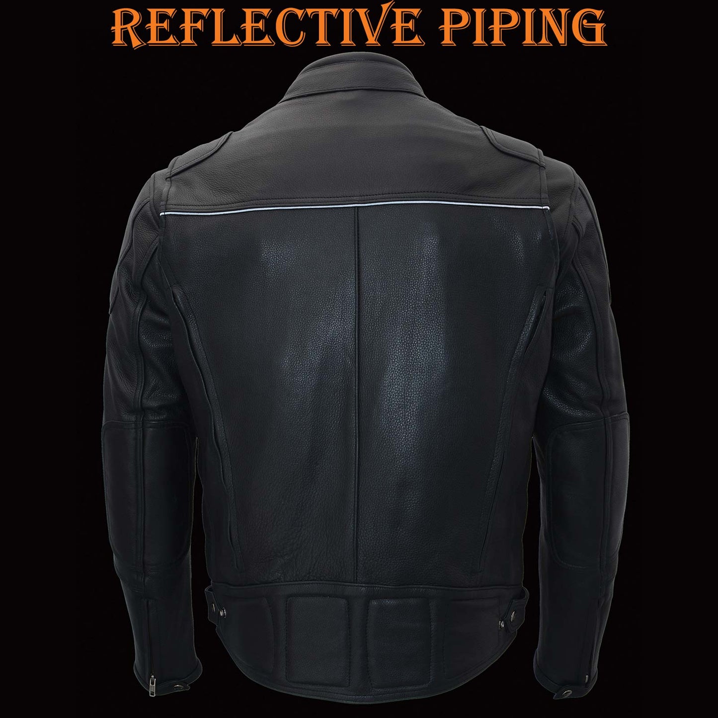 Milwaukee Leather Heated Jacket for Men's All Seasons Black Cool-Tec Leather - Motorcycle Vented Jackets MLM1514SET
