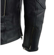 Milwaukee Leather MLM1515 Men's Classic Beltless Black Leather Triple Stitched Motorcycle Biker Rider Jacket