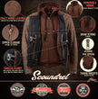 Milwaukee Leather MLM1518 Men's 'Scoundrel' Vintage Crazy Horse Brown Leather Jacket w/ Removable Hoodie