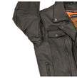 Milwaukee Leather MLM1520 Men's Pistol Pete Vented Black Leather Cruiser Jacket