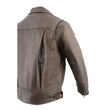 Milwaukee Leather MLM1522 Men's ‘Vented’ Retro Brown Leather Motorcycle Jacket
