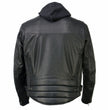 Milwaukee Leather MLM1523 Men's 'Scoundrel' Black Leather Fashion Motorcycle Riding Jacket w/ Removable Hoodie
