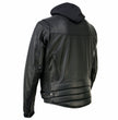 Milwaukee Leather MLM1523 Men's 'Scoundrel' Black Leather Fashion Motorcycle Riding Jacket w/ Removable Hoodie