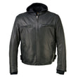 Milwaukee Leather MLM1523 Men's 'Scoundrel' Black Leather Fashion Motorcycle Riding Jacket w/ Removable Hoodie