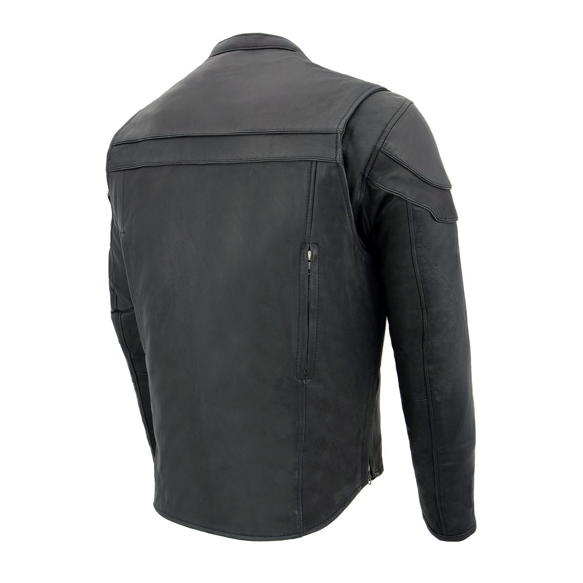 Milwaukee Leather MLM1526 Men's Black 'Stay Cool' Black Leather Sporty Motorcycle Jacket with Cool-Tec