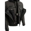 Milwaukee Leather MLM1537 Men's Black Leather ‘Utility Pocket’ Vented Jacket with Removable Hoodie