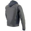 Milwaukee Leather MLM1539 Men's Distressed Grey Leather ‘Utility Pocket’ Vented Jacket with Removable Hoodie
