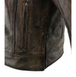 Milwaukee Leather MLM1550 Men's Vented Black-Beige Distressed Leather Scooter Style Motorcycle Jacket w/ Liner
