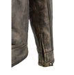 Milwaukee Leather MLM1550 Men's Vented Black-Beige Distressed Leather Scooter Style Motorcycle Jacket w/ Liner
