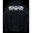 Milwaukee Leather MLM1562 Men's Distressed Grey Leather Jacket with Reflective Skulls