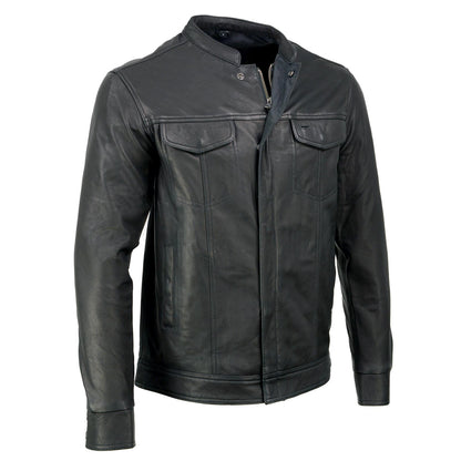 Milwaukee Leather MLM1604 Men's Naked Goatskin Leather Light Weight Motorcycle Rider Shirt Jacket for All Seasons