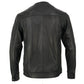Milwaukee Leather MLM1607 Men's Collarless Black Premium Goat Skin Leather Casual Biker Shirt w/ Dual Closure