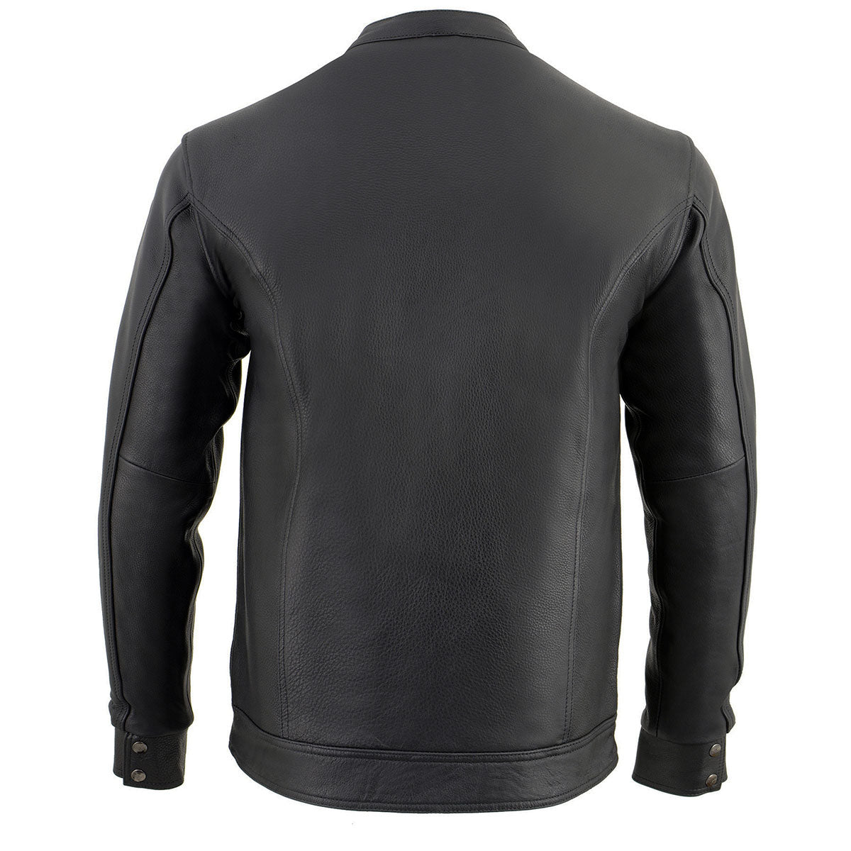 Milwaukee Leather MLM1610 Men's Club Style Black Casual Biker Leather Shirt with Dual Closure