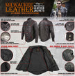 Milwaukee Leather MLM1611 Men's Premium Black Leather Casual Biker Rider Shirt w/ Vintage 5 Cent Buffalo Buttons