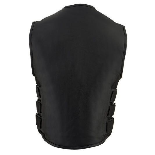 Milwaukee Leather MLM3500 Men's Swat Style Rider Leather Vest w/ Single Panel Back for Club Patches