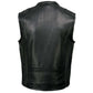 Milwaukee Leather MLM3502 Men's Black Premium Leather Motorcycle Rider Vest with Cool-Tec Leather Treatment Tech