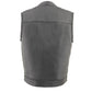 Milwaukee Leather MLM3508 Old Glory Laced Arm Holes Black Motorcycle Leather Vest for Men