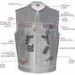 Milwaukee Leather MLM3508 Old Glory Laced Arm Holes Black Motorcycle Leather Vest for Men