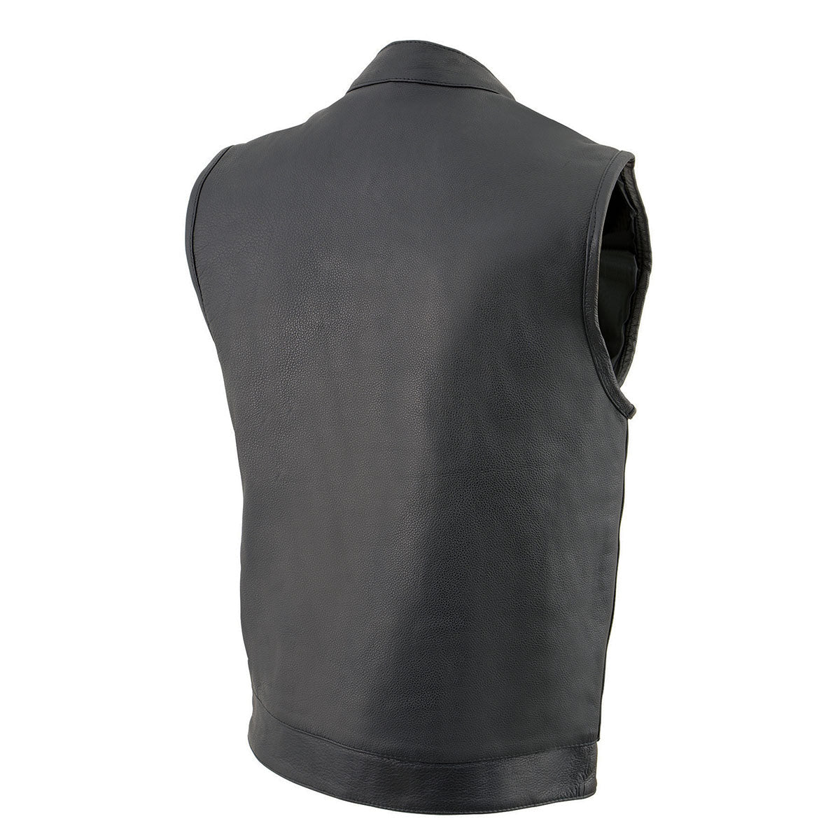 Milwaukee Leather MLM3514 Men's Black ‘Club Style Vest’ Motorcycle Leather Vest with Cool-Tec