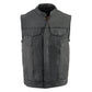 Milwaukee Leather MLM3514 Men's Black ‘Club Style Vest’ Motorcycle Leather Vest with Cool-Tec