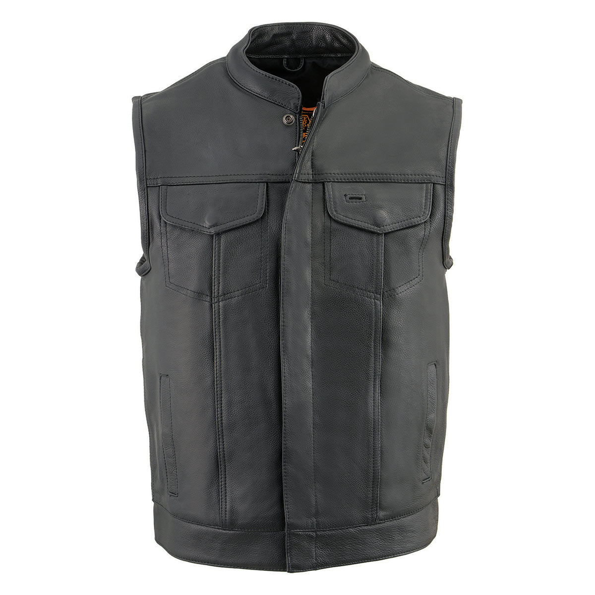Milwaukee Leather MLM3514 Men's Black ‘Club Style Vest’ Motorcycle Leather Vest with Cool-Tec
