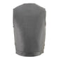 Milwaukee Leather MLM3515 Men's Black Leather Collarless Motorcycle Club Style Vest with Cool-Tec