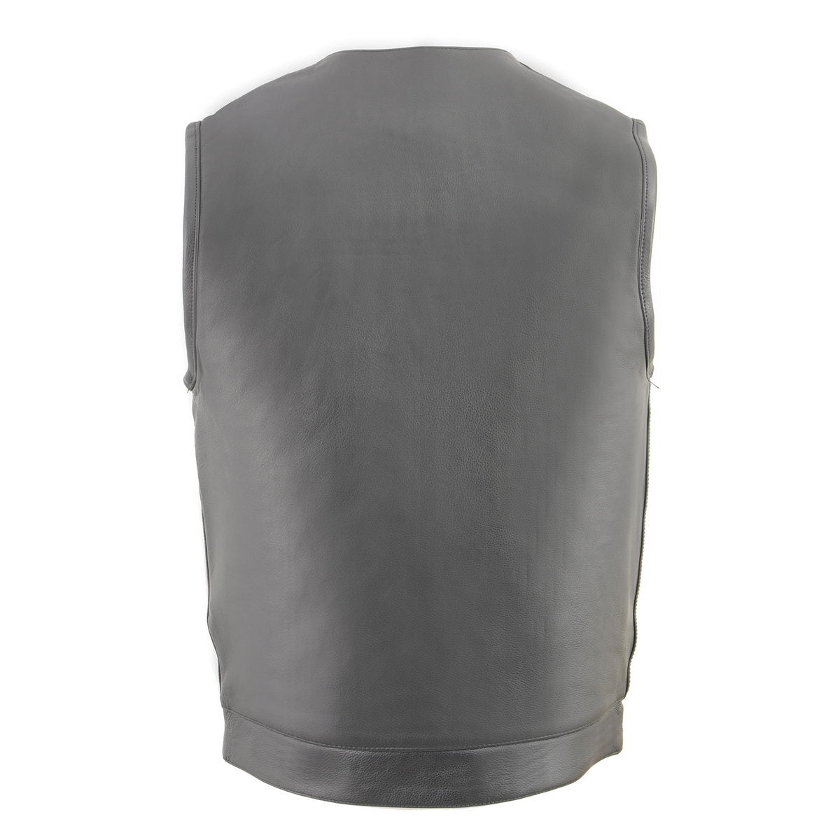 Milwaukee Leather MLM3515 Men's Black Leather Collarless Motorcycle Club Style Vest with Cool-Tec