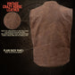 Milwaukee Leather MLM3519 Men's “Gambler” Crazy Horse Brown Vintage Leather Vest - Club Style Motorcycle Rider Vest