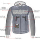 Milwaukee Leather MLM3562 Men's Leather Vest w/ Removeable Hoodie - Distress Grey Reflective Skulls Motorcycle Vest