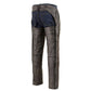 Milwaukee Leather Chaps for Men's Distressed Brown Leather Snap Out Thermal Lined 4-Pockets Motorcycle Chap MLM5500