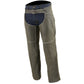 Milwaukee Leather MLM5536 Men's Vintage Grey Slate Leather Chaps- Deep Thigh Pockets Overpant for Motorcycle Riders