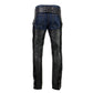 Milwaukee Leather USA MADE MLM5570 Men's Black Enfold Classic Premium Leather Motorcycle Chaps with Jean Pockets