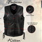 Milwaukee Leather USA MADE MLVSL5002 Women's Black 'Kitten' Leather Motorcycle Vest with Side Laces