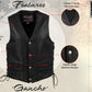 Milwaukee Leather USA MADE MLVSM5003 Men's Black Gaucho Extra Long Back Premium Steerhide Motorcycle Leather Vest