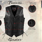 Milwaukee Leather USA MADE MLVSM5008 Men's Black 'Buster' Side Lace Premium Motorcycle Leather Vest