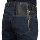 Milwaukee Leather MLW7806 Men's 8” Leather Long Bi-Fold Biker Wallet w/ Anti-Theft Stainless Steel Chain
