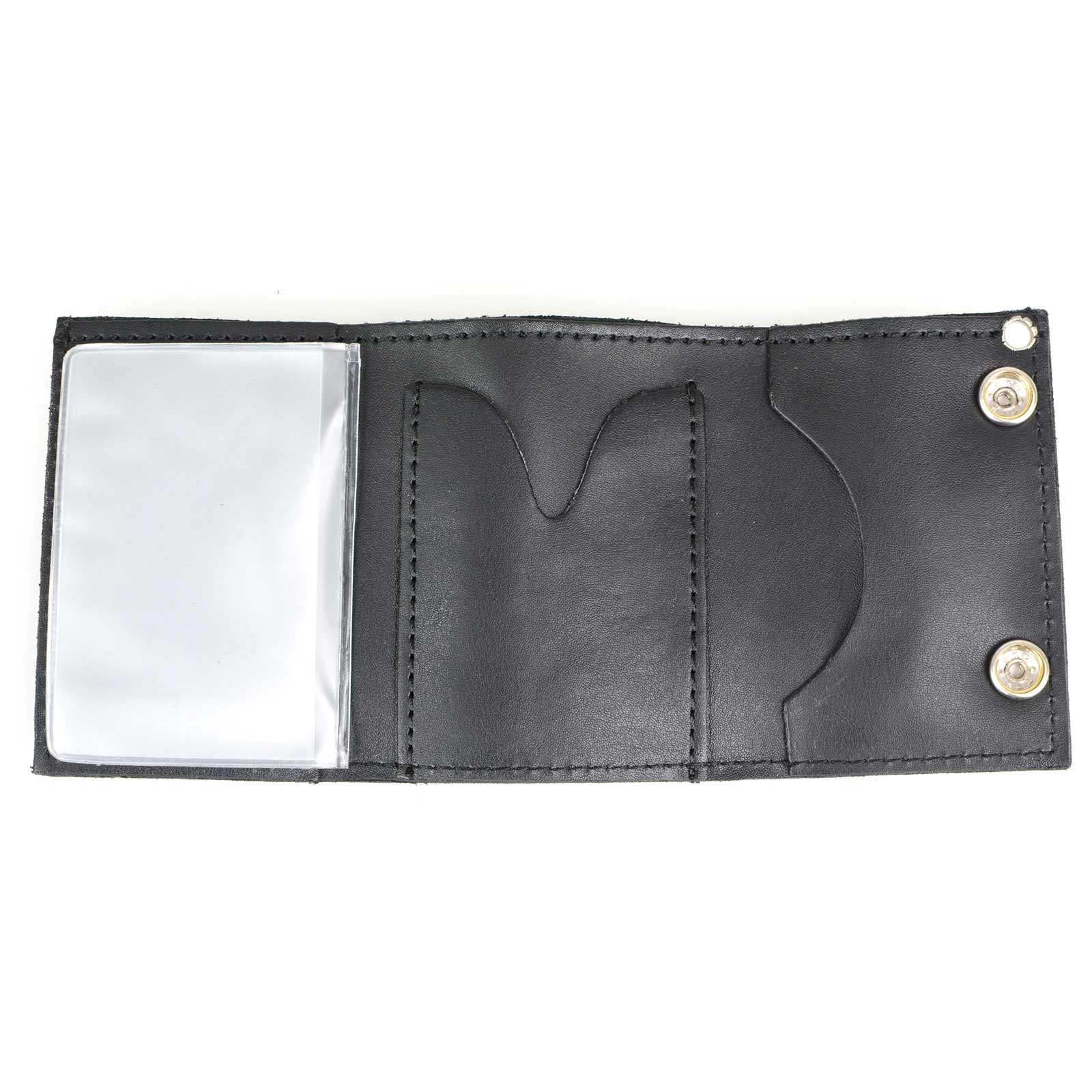 Milwaukee Leather MLW7838 Men's 4” Leather “Flaming Eagle” Tri-Fold Wallet w/ Anti-Theft Stainless Steel Chain