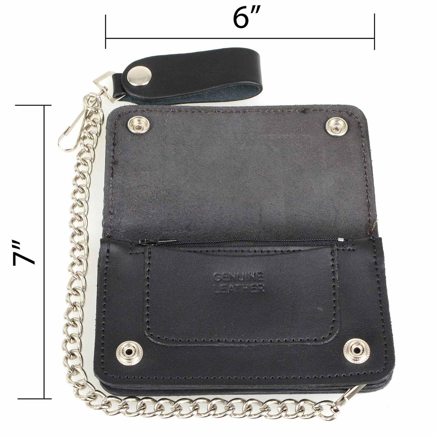 Milwaukee Leather MLW7881 Men's 6” Long Leather “Braided” Bi-Fold Biker Wallet w/ Anti-Theft Stainless Steel Chain
