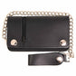 Milwaukee Leather MLW7882 Men's 6” Black Leather Biker Wallet w/ Outer Pocket - Bi-Fold Anti-Theft Stainless Steel Chain