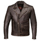 Milwaukee Motorcycle Clothing Co. Men's Unforgiven MC Style Vintage Brown Leather Jacket w/ Lapel Collar MMC10005