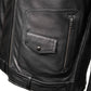 Milwaukee Motorcycle Clothing Co. Men's Unforgiven MC Style Black Leather Jacket w/ Lapel Collar MMC10008