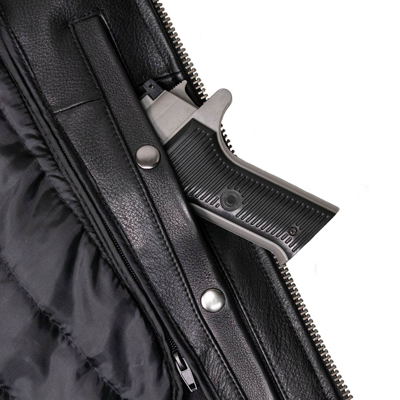 Milwaukee Motorcycle Clothing Co. Men's Unforgiven MC Style Black Leather Jacket w/ Lapel Collar MMC10008