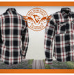 Milwaukee Leather MNG11625 Men's Flannel Plaid Black and White with Red Long Sleeve Cotton Button Down Shirt