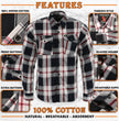 Milwaukee Leather Men's Flannel Plaid Shirt Black and White with Red Long Sleeve Cotton Button Down Shirt MNG11625