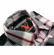 Milwaukee Leather Men's Flannel Plaid Shirt Black and White with Red Long Sleeve Cotton Button Down Shirt MNG11625