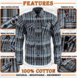 Milwaukee Leather MNG11626 Men's Flannel Plaid Black and White with Blue Long Sleeve Cotton Button Down Shirt